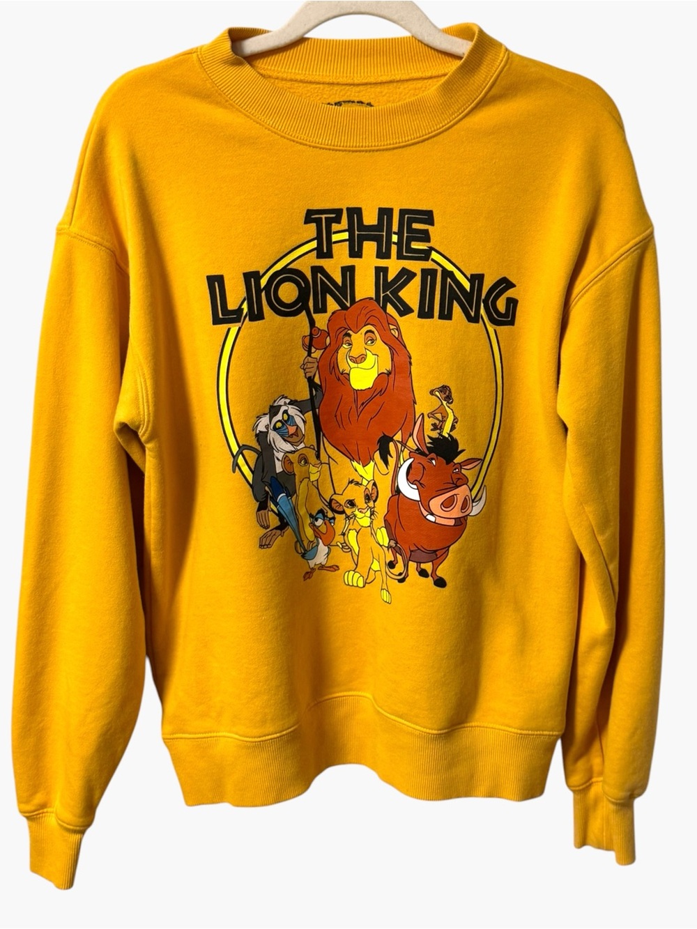 Disney The Lion King Crewneck Graphic Sweatshirt Small Yellow 90s